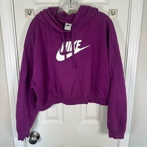 Nike Women's Vibrant Purple Cropped Hoodie